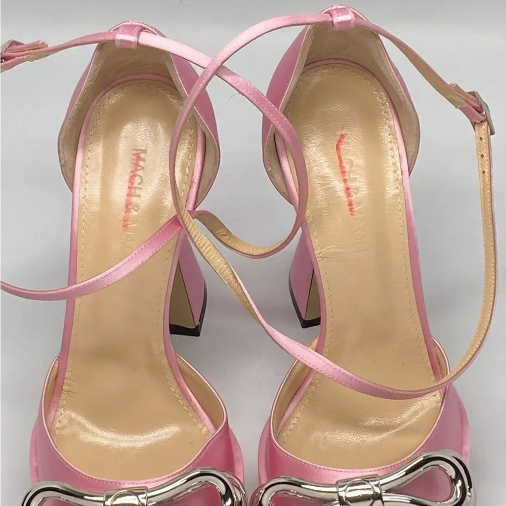 Mach & Mach Double Bow Satin Platform Pumps size 38
